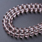 60pcs 6mm Pink Crystal Glass Beads Round Loose Spacer Beads for Jewelry Making DIY Bracelet Necklace Healing Power Stone Beads (Pink Crystal Glass, 6mm)