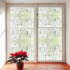 Finnez Frosted Window Film Non-Adhesive, Frosting Privacy Film for Glass Windows, Self Static-Cling Decorative Window Cling for Home Office UV Protection Cross Pattern, 29.5 x 157.4 inches