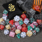 CiaraQ Polyhedral Dice Set, 6 Colors with 6 Decorative Pouches, 7 Pieces per Set, Fantasy RPG Gaming Dice/DND Dice/Role Playing Dice, Christmas Themed