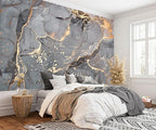 AFZEVEB-Gray and Gold Marble Wallpaper Wall murals for Bedroom 159"x107"(Not Peel and Stick)