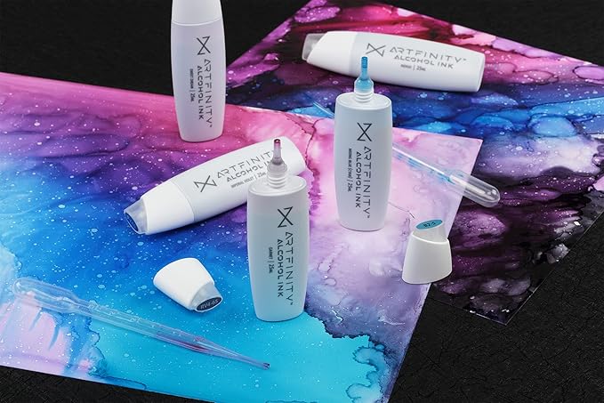 Alcohol Inks 3 Pack - Vibrant, Professional, Dye-Based Alcohol Inks for Artfinity Alcohol Markers, Artists, Drawing, & More! - Acai R8-8