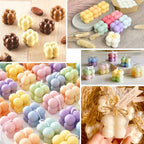 JDH 3D Bubble Candle Silicone Molds 15 Cavity Cube Silicone Candle Molds Soap Mold for Candle Making,Soap Making Bubble Cake Mold Baking Mousse Cake Dessert Jelly Ice Cream