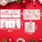 Christmas Stencils for Door Mats 23.6” Christmas Doormat Stencils for Crafts Reusable Holiday Stencil for Doormats Wood Fabrics Decor