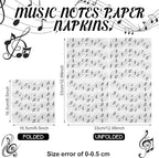 60 Pcs Music Note Cocktail Paper Napkins 6.5 x 6.5 Inches Disposable Paper Napkins Dessert Beverage Tissue for Decoupage Luncheon Tissue for Theme Party Wedding Birthday Party