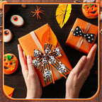 12 Rolls Halloween Wired Edge Ribbon for Wreaths 2 Inch x 60 Yards Bat Spider Web Pumpkin Print Ribbon Ghost Witch Hat Crafts for Halloween Party Decorative Supplies, 12 Styles