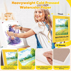 2-Pack 11"x14" Watercolor Paper Pad, Bulk School Teacher Supplies for Adults, 140 lb Cold Press Watercolor Paper for Valentines, Easter, 12 Sheets Art Sketch Coloring Painting Drawing Book Paper