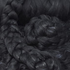Merino Silk Luxe Tonal Designer Blend. Superfine Merino, Mulberry Silk, Tussah Silk. Top Roving for Spinning or Felting. Obsidian 4oz
