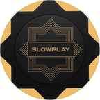 SLOWPLAY Nash Clay Poker Chips, 14 Grams Heavyweight Clay Composite, 40mm Large Chips in Bulk, Pack of 50 in Gold Without Denomination