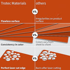 Trotec TroLase | 12"x24"x1/16", 4 Pcs | Orange/White | 2 Ply | Modified Acrylic | Laser Engraving Double Color Plastic Sheet | Engraving Blanks for Laser, Saw, Guillotine | Made in USA