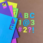 FreshCut Crafts 636 Pcs 1.5 in. Happy Colors Bulletin Board Letters & Numbers, Capital Alphabet, Numbers, Punctuation, US Made Card Stock Punch Out Letters for Posters, Bulletin Boards, Classroom