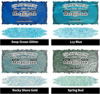 CSY art gallery Metallic Acrylic Ink-Craft Paint-Calligraphy Inks,Glitter-Pearlescent -ICY Blue Drawing Ink Liquid Gold Leaf Paints with Dropper, 1oz - 29.5 ml (Ice Lake Mountains Set)