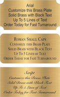 Personalized, Custom Brushed Gold Solid Brass Plate - sizes 1x3, 1x4, 2x4, 2x6, 2x8, 3x6 - Picture Frame Name Label Art Tag for Frames, with adhesive backing - Indoor use only - 1 Tag