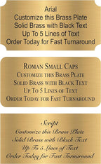Personalized, Custom Brushed Gold Solid Brass Plate - sizes 1x3, 1x4, 2x4, 2x6, 2x8, 3x6 - Picture Frame Name Label Art Tag for Frames, with adhesive backing - Indoor use only - 1 Tag