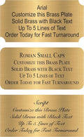 Personalized, Custom Brushed Gold Solid Brass Plate - Sizes 1x3, 1x4, 2x4, 2x6, 2x8, 3x6 - Picture Frame Name Label Art Tag for Frames, with Adhesive Backing - Indoor use only - 10 Tags