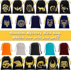 QMAY Polyhedral Dice - 8PCS Mystery Dice Set, Various Styles, Random D&D Dice Patterns & Dice Bag, DND Gifts, Suitable for Dungeons and Dragons, RPG, MTG,Role Playing Table Game