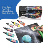 PENTRISTA 24-Color Airbrush Paint Set (60 ml/2.03 oz)with 2 Thinner - Ultra-Smooth Flow Air Brush Paints,Non-Toxic & Quick-Drying Formula Acrylic Airbrush Paint Kit for Art Crafts Hobbyist and Artists