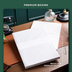 Beechmore Books A3 Sketchbook – 11.7x16.5 Premium Vegan Leather Bound Large Sketch Book Hardcover with 160 Thick 160gsm Perforated Ivory Pages, Blank Sketch Pad Gift Boxed Back Pocket Ribbon Bookmark