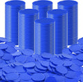 Coopay 1 1/2 Inches Plastic Poker Chips Learning Counters Disks Bingo Chip Counting Discs Markers for Math Practice and Poker Card Game Tokens, Teaching Rewards, 200 Pieces (Blue)