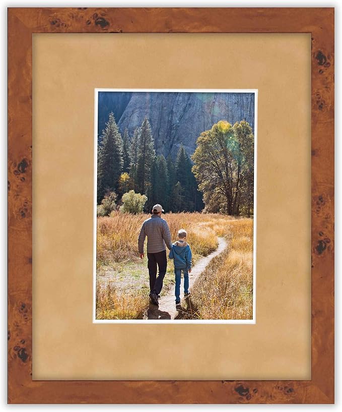 8.5x11 Mat Bevel Cut for 7x9 Photos - Acid Free Beige Suede Precut Matboard - For Pictures, Photos, Framing - 4-ply Thickness