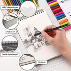 Jexine 20 Pcs 5.5'' x 8.5'' Top Spiral Bound Sketch Book 30 Sheet Each(68lb/100gsm), Sketching Drawing Pad Bulk Artist Sketch Pad Kids Drawing Paper Art Sketchbook for Painting (Tree)