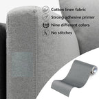 Fabric Repair Patches, Linen Repair Tape Self-Adhesive Fabric Patches Durable, DIY Large Linen Tape for Sofa, Couches, Furniture, Chair, Clothing （3.5X79 Inch, Grey）