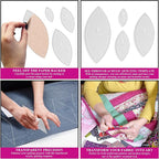 Orange Peel Leaf Quilting Template Set | Essential Quilting Supplies for Leaf-Shaped Designs | Includes Sizes 4", 3", 2", 1" | 1/8 Clear Acrylic | Features 1/4" Seam Allowance