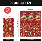 Horaldaily 100 Christmas Disposable Paper Decorative Guest Napkins, Gingerbread Man Hand Towel for Party Lunch Dinner Kitchen Bathroom