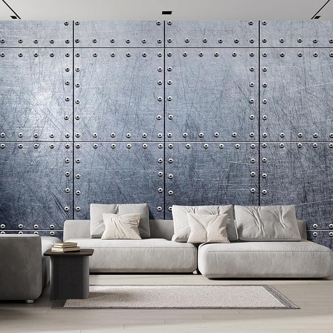 wall26 Wall Sticker/Wall Mural Metal Background, Not Peel and Stick, Non-Woven Wallpaper Decorative for Bedroom, Living Room, Office - 132x192 inches