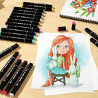 Banral Alcohol Markers Set, 120 Colors Dual Tip Alcohol Based Art Markers Pens for Artists, Permanent Drawing Markers for Adult Coloring Sketching Illustration with Case and Holders