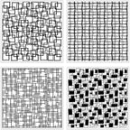CHGCRAFT 4 Pcs Graffiti Grid Polymer Clay Texture Sheets Abstract Squares Silicone Texture Stamp Seamless Pattern Modeling Pattern Pad Sheets for Jewelry and Earrings Tools, 5.5x5.5 inch