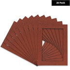 Pack of 25 Acid Free 11x14 Mats Bevel Cut for 8.5x11 Photos - Football Texture Precut Matboards For Pictures, Photos, Framing - 4-ply Thickness