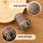 Vintage Sewing Thimble, Finger Protector Finger Shield Fingertip Thimble Sewing Quilting Craft Accessories DIY Sewing Tools (Red Copper)
