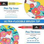 Guangna 168 Acrylic Paint Markers, Brush Tip Acrylic Paint Pens, Quick-Drying Waterproof Ink, for Rock Painting Plastic Wood Canvas Glass Ceramic Metal Art Crafts Supplies Gift