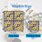 Cocktail Napkins 80 Pack 2 Ply Floral Beverage Luncheon Dinner Paper Napkins Flower Print Disposable Napkins for Wedding Thanksgiving Anniversary Celebrations, 5X5 Inches Folded