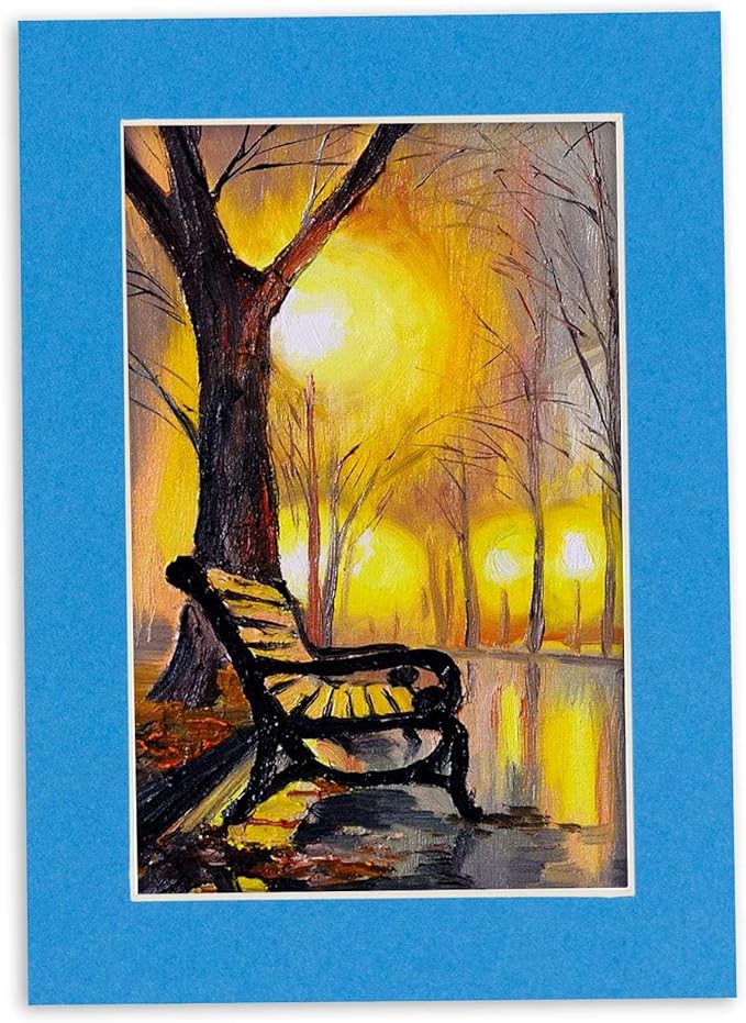 5x7 Mat for 8.5x11 Frame - Precut Mat Board Acid-Free Bay Blue 5x7 Photo Matte Made to Fit a 8.5x11 Picture Frame, Premium Matboard for Family Photos, Show Kits, Art, Picture Framing, Pack of 1 Mat