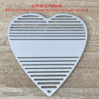 Lapoo Geometric Cutting Die for Scrapbooking - Durable, Cut Stencils for DIY Scrapbook Photo Album Decorative Paper Card, Card Making Supplies (Striped Heart 2.6 x 2.6 in)