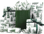 100 Sheets Christmas Tree Tissue Paper, 20x14in Forest Style Wrapping Tissue Watercolor Xmas Tree Art Tissue for Xmas Party Gift Bag Fillers Winter Party Decor (Green)