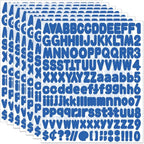 Alphabet Stickers, 1''Inch 12 Sheets Blue Letter Stickers Self-Adhesive Vinyl for Mailbox Numbers, Bulletin Boards & Home Decor