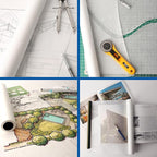 ALVIN 55W-A Lightweight Tracing Paper Roll, White, Suitable with Ink, Charcoal, Felt Tip Pen, for Sketching or Detailing - 12 Inches, 20 Yards, 1-inch Core