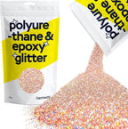 Hemway Polyurethane & Epoxy Resin Glitter 100g / 3.5oz Metallic Crystal Flake Additive for Flooring Jewelry Tumblers Glass Pigment - Fine (1/64" 0.015" 0.4mm) - Rose Gold Holographic