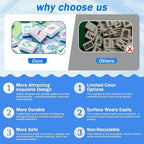 American Mahjong Set 168 Blossom Acrylic Numbered Tiles, 4 All-in-One Rack/Pushers, 4 Dice, Blue Tiles Bag and Portable Travel Case Classic Full Size Complete Mahjongg Game Set