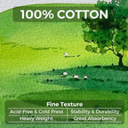 Funto Watercolor Journal 2-Pack, 3.5x5.5, 44 Pages Each, 100% Cotton Hot Press, PU Leather Green Hard Cover, Art Supplies for Mixed Media