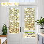 3D Stained Glass Window Privacy Film, Heat Control UV Blocking Static Cling Decorative Window Film for Bathroom,Front Door,Home Non Adhesive,GiltGaze 23.6 x 35.4 inches
