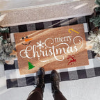 Christmas Stencils for Door Mats 23.6” Christmas Doormat Stencils for Crafts Reusable Holiday Stencil for Doormats Wood Fabrics Decor