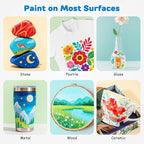 120 Colors Acrylic Paint Markers, Dual-Color Acrylic Paint Pens with 60 Brush Tips for Fabric Rock Wood Glass Paper DIY for Painting, Quick Drying, School Art Supplies for Adults Kids Drawing