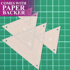 Quilting Acrylic Template Set | Precision Tools for Quilting Enthusiasts | Triangle Design | Includes Sizes 4", 3", 2", 1" | 1/8 Clear Acrylic | 1/4" Seam Allowance for Accuracy