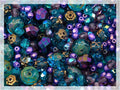 1.8oz (50g) of Blue Purple Mix of Czech Faceted Fire Polished Beads (Round, Catherdal, Rondelle)