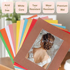 Picture Mats, 8 x 10 for 5 x 7 Pictures Acid Free White Core Bevel Cut Frame Mattes for Display Art Measuring, White