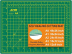 ArtAt Self Healing Cutting Mat: 9"x12" Non-Slip PVC Double Sided 5-Ply A4 Art Craft Rotating Mat, Rotary Cutting Mat for Quilting, Sewing Crafts Hobby Fabric Precision Scrapbooking Project Green