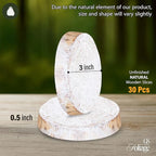 Wood Slices in Mesh Bag for Crafts DIY Projects Rustic Wedding Decorations Ornaments Coasters Tags Home Decor (White Washed)
